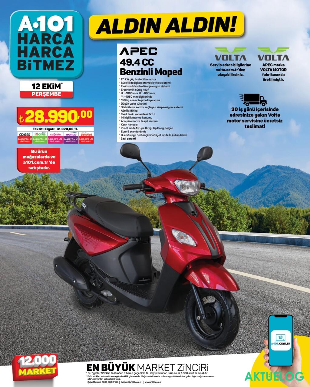 A101’de 12 Ekim Günü Benzinli Moped Satışa Sunuluyor  