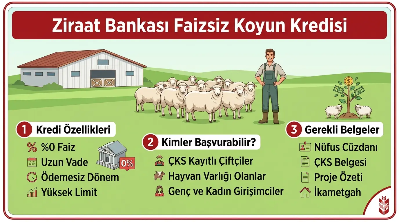 Ziraat Bankası Faizsiz Koyun Kredisi  